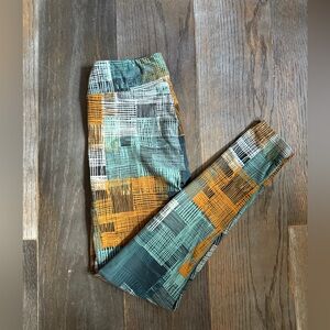 LuLaRoe Geometric Patterned Leggings - Teal, Mustard, White